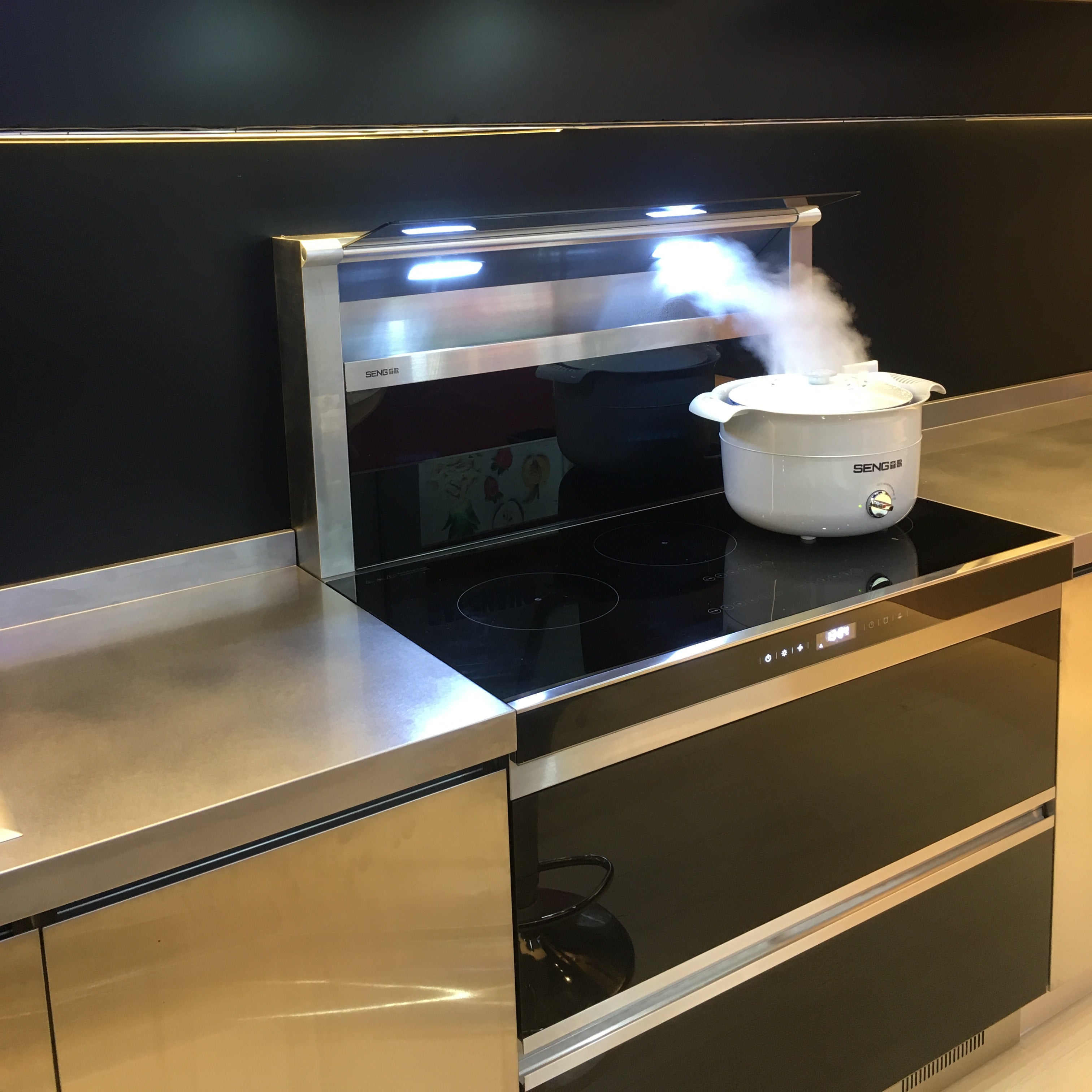 home kitchen appliance range hood+gas cooker+electronic oven free standing oven