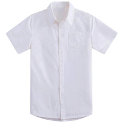 Custom Kids Boys Button Down Shirts White Wedding Party School Uniform Formal Shirt 100% Cotton Solid Boys Dress Shirts