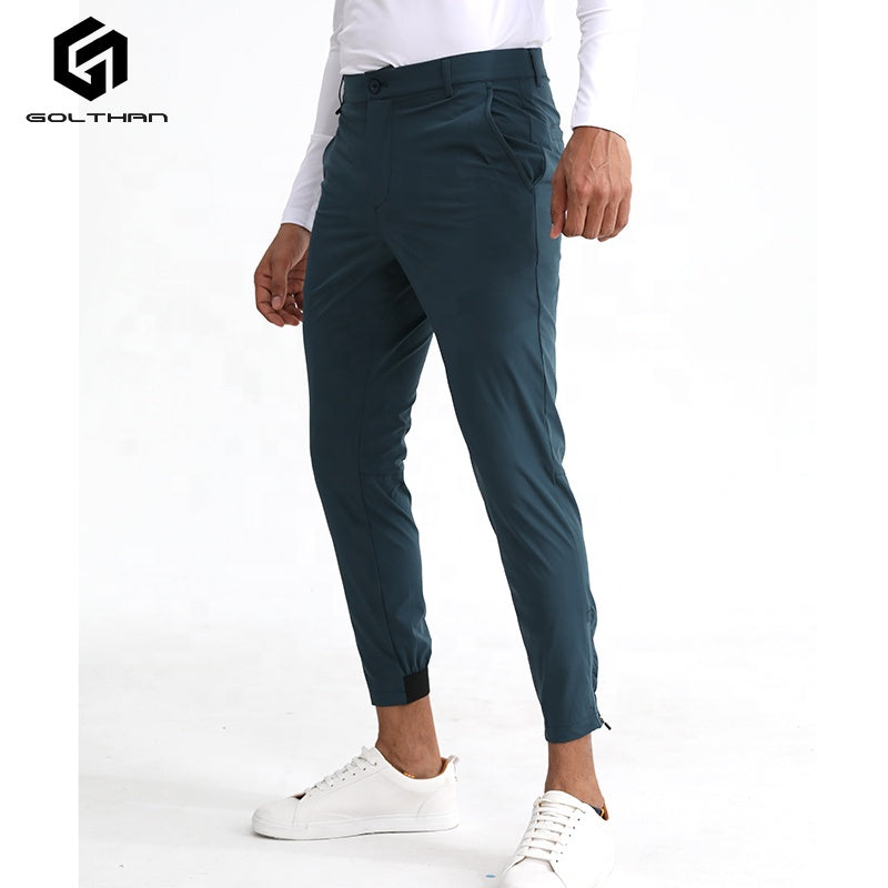 Golthan Wholesale Men High Quality Custom logo Nylon Athletic Golf Wear Blank Sports Jogger Pants