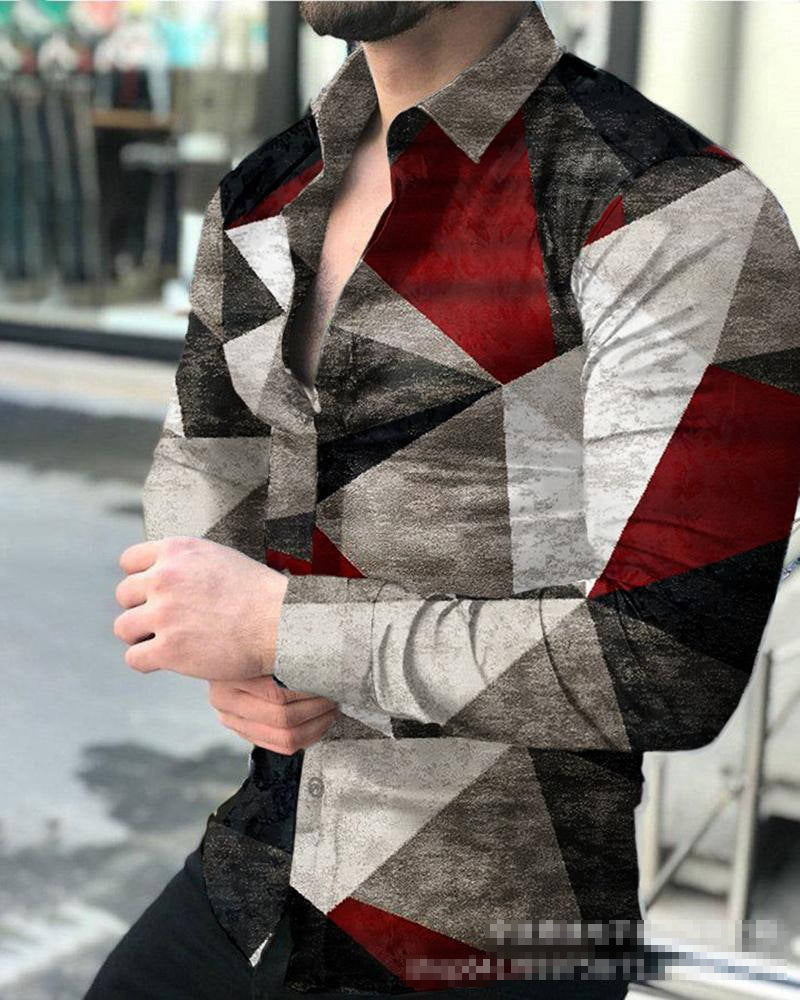Fashion Custom Men Tee Dress Shirts Casual Clothes Long Sleeve Printing Shirts For Mens