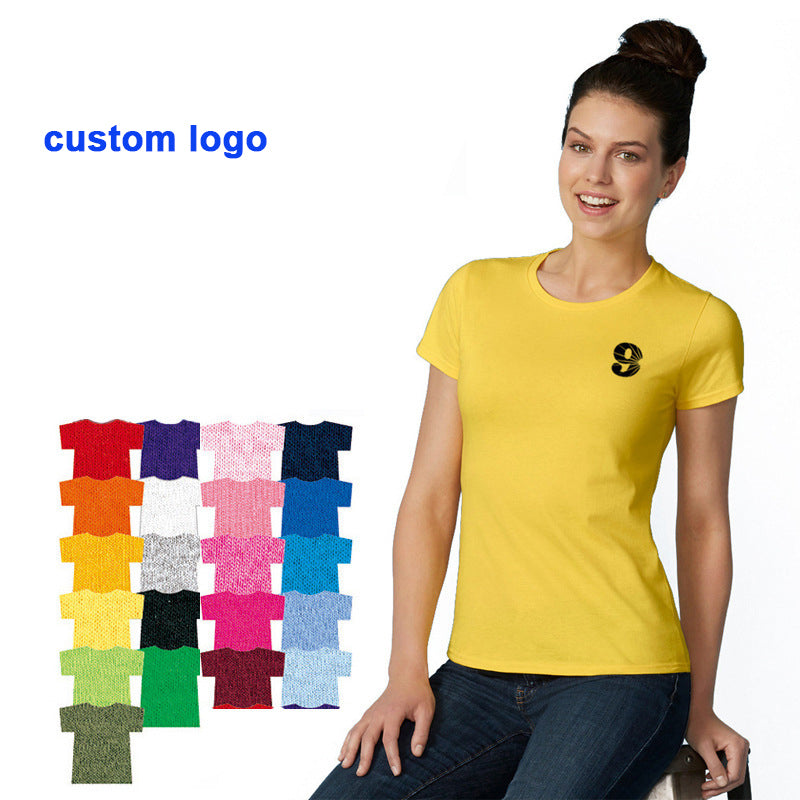 76000L women's t-shirts 180g  Round Neck Short Sleeve custom logo t shirt