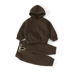 Wholesale Kids Boys 2 Piece Fleece Sweatshirt Girls Sweatsuit hoodies set Children Tracksuit Jogger Set
