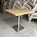 Commercial Restaurant Square Plywood Veneer Wooden Tables Metal Base Dining Table for Restaurant Cafe