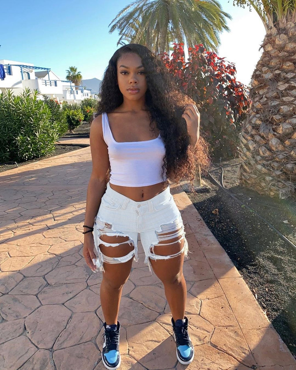2021 summer skinny short pants high waist ripped colorful jean biker distressed cut up shorts women