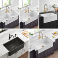 Modern white black polished solid fireclay hotel bathroom sink single bowl double bowl ceramic kitchen sink farmhouse