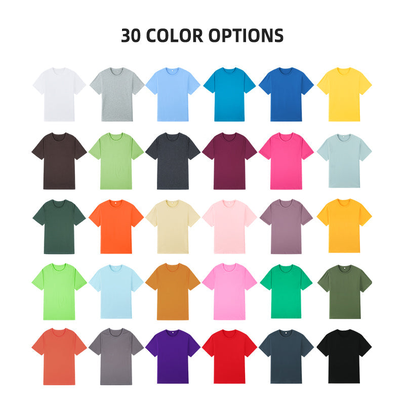 HIC Custom 170G 100% Cotton Printing Logo Tee Shirts Blank Embroidery Unisex Anti-wrin Base Layer Fitness T Shirts