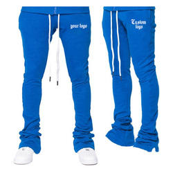 OEM Custom Logo Streetwear Flare Sweat Pants Men Women Cargo Joggers Sweatpants Stacked Flared Pants