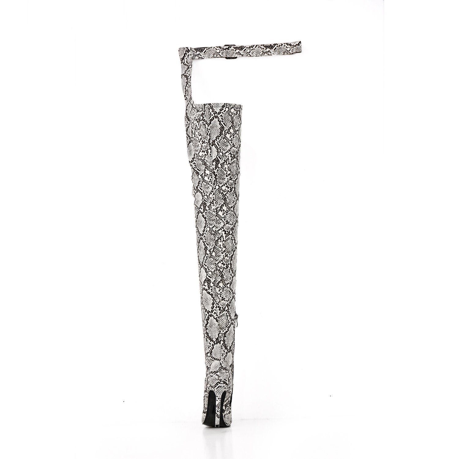 fashionable luxury sexy shoes snakeskin designer womens heel long heels leather dancer stripper high knee boots women shoes