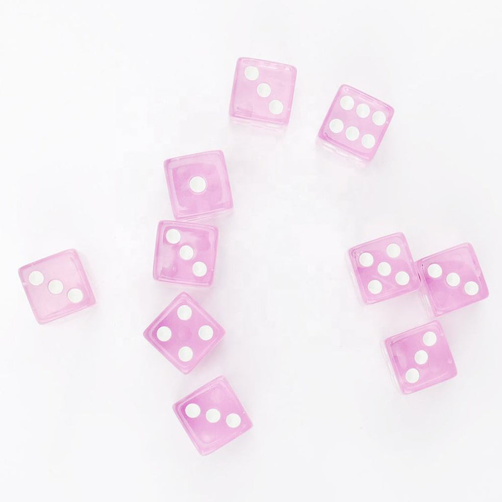 16mm Resin Dice Transparent Color Dice Set D6 Customized Acrylic Plastic Dice Game