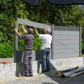 Easy installation bicolor composite wood privacy garden wpc fence better than pvc fence