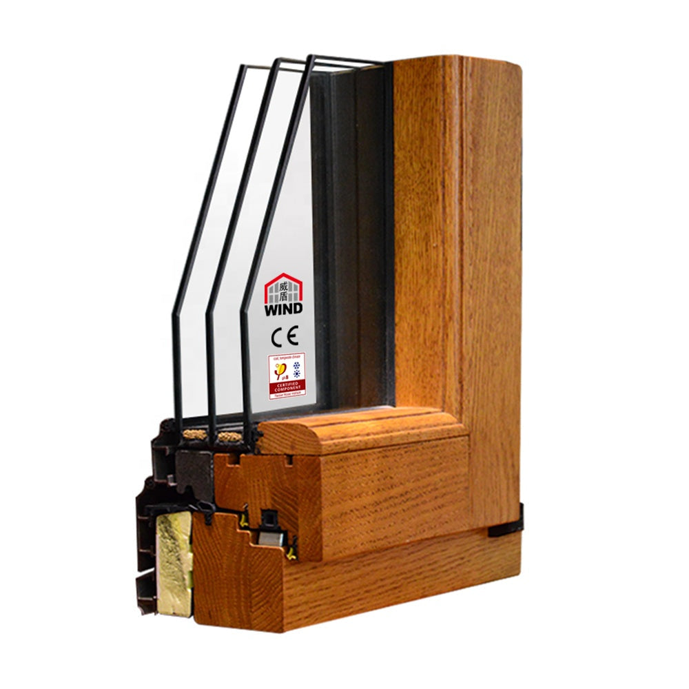 Phi Certified Best Double Glass Folding Casement Aluminum Wood Frame Design Price Wood Clad Windows Wood Windows Passive Windows