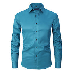 Men solid Shirts  S-8XL  New Mens Dress Shirts Long Sleeve Slim Casual Black White Social Male Clothes