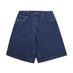 2022 Summer Vintage Washed Plain Loose Baggy men's Denim Jeans Shorts Factory Wholesale