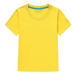 Wholesale Short Sleeve Solid Color Blank Shirts Child Kid Boys Girls Top Logo Custom Kids Cotton T Shirt