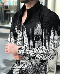 Fashion Custom Men Tee Dress Shirts Casual Clothes Long Sleeve Printing Shirts For Mens