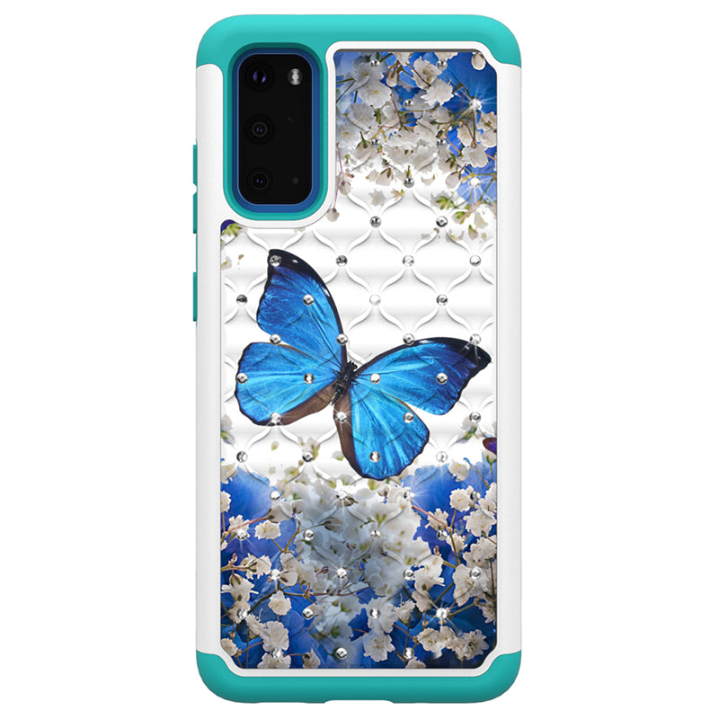 glitter diamond high quality tpu pc hybrid cute butterfly phone case for samsung galaxy s11e for alcatel for google pixel 4 xl