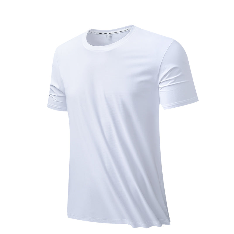 New Style Cooling Fabric Round-Neck Shirt Knitted Gym Wear T-Shirt Quick Dry Plain Men T-Shirts