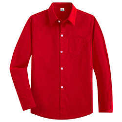 Custom Kids Formal Wedding Party White Button-Down Shirts Cotton Long Sleeve Dress School Uniform Shirt For Boys