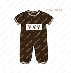 Puresun custom designs smocked baby dresses hunting deer smocked kids wear little girl boutique outfits clothing fall set