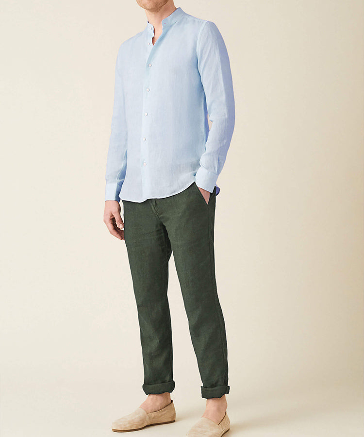 2023 Fashion Summer Blank Simple Straight Men Long Pants High Quality Custom White Linen Casual Trousers For Men