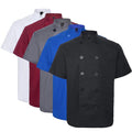 Fashion Black White Colors Restaurant Uniforms Short Sleeve Chef Coat Jacket