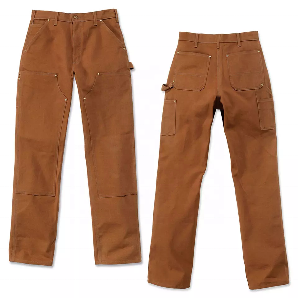 Mens khaki double knee custom pants carpenter denim painter pant trending cargo jeans for men cargo pants