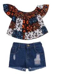2PCS Set Toddler Kids Baby Girls Outfits Clothes T-Shirt Vest Tops+Shorts Pants