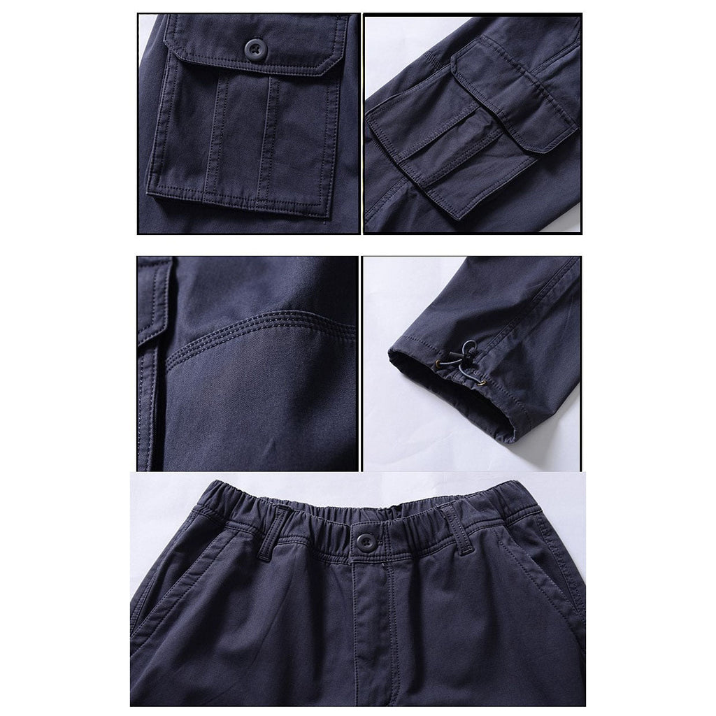 Winter Men Cotton Woven Cargo Zip Fly Pants Fashion Multi-Pockets Elastic Waist Mens wholesale men pants trouser