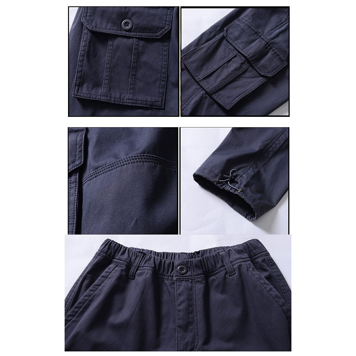 Winter Men Cotton Woven Cargo Zip Fly Pants Fashion Multi-Pockets Elastic Waist Mens wholesale men pants trouser