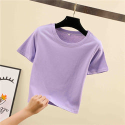 Fashion Wholesale Spring Oversize Blank Yoga Top Women Tees Cropped Plain T Shirt For Ladies