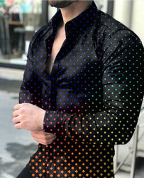 Fashion Custom Men Tee Dress Shirts Casual Clothes Long Sleeve Printing Shirts For Mens
