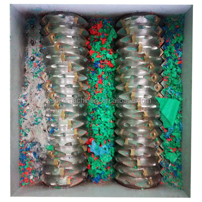 hot sale GL800 800kg/hr strong double shaft grinder plastic foil crusher shredder banana film shredder