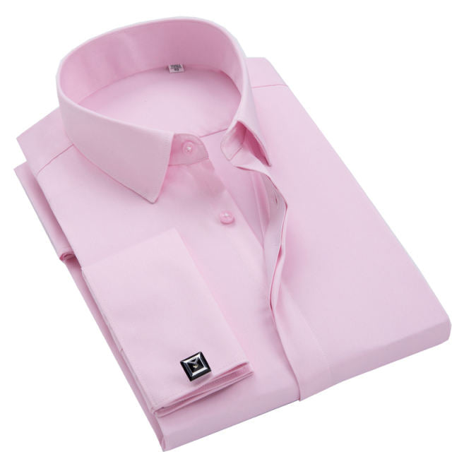 New TC 35% Cotton/ 65% Polyester French Cuff Men's Dress Shirt Warriors Shirts For Men