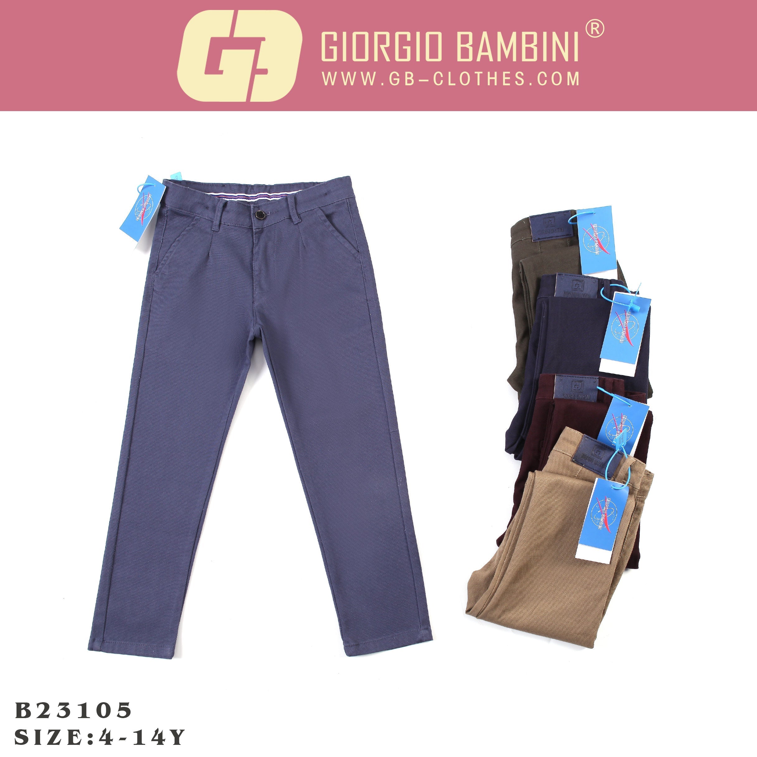 Wholesale Children Clothes Kids Casual Pants Long 2-8 Years Children Chino Trousers Skinny Pants Boys Pants&Trousers