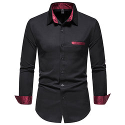 Paisley Patchwork Mens Dress Shirts 2022 Brand New Wedding Party Club Tuxedo Shirt Men Long Sleeve Button Down Chemise Homme 2XL