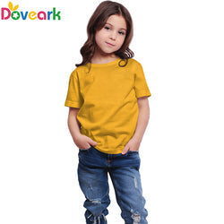 Custom Logo T-shirt Boy 100% Premium Cotton T-shirts Plain Tshirts Blank Baby Girl Kids Short Sleeve t shirt Boy Kids Tee