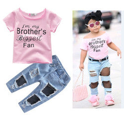 2PCS Set Toddler Kids Baby Girls Outfits Clothes T-Shirt Vest Tops+Shorts Pants