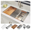 cUPC SUS304 Handmade Kitchen Sinks Workstation Kichen Sink With Integrated Ledge Accessories