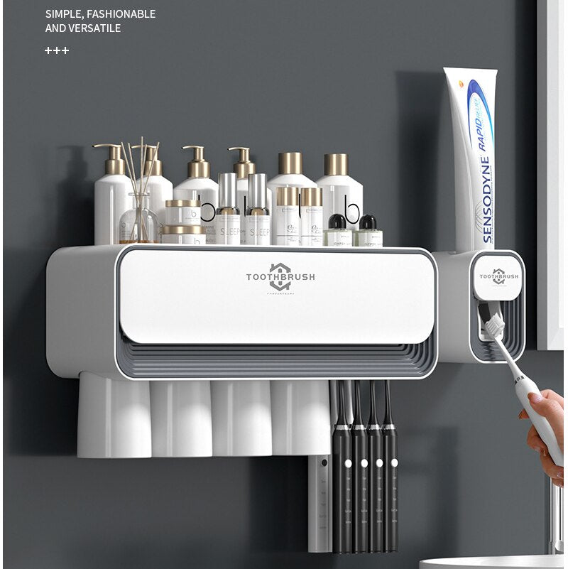 Home Supplies Washroom Accessories for Shower and Services Kit Bathroom Accessorys Toothpaste Dispenser Tooth Brush Holder Wc