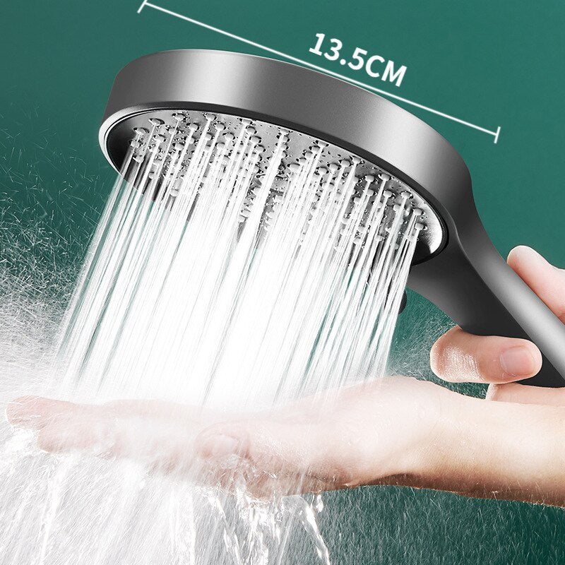 Large Shower Head 5 Modes Adjustable High-pressure Shower Set with Shower Filter Rotatable Shower Head Rainfall Shower Head