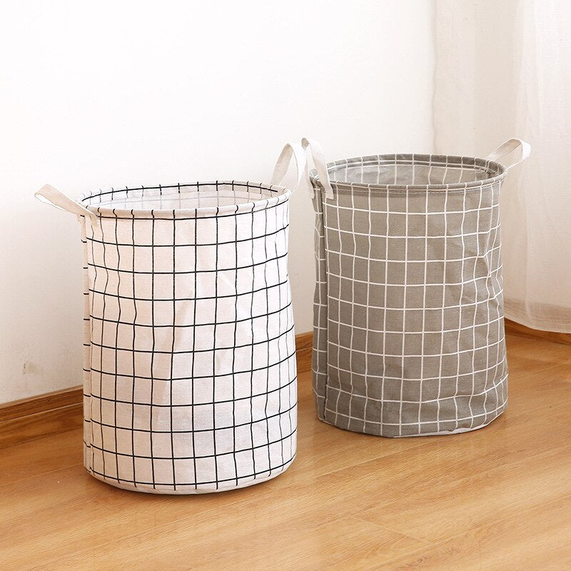 Laundry Basket Cotton Linen Foldable Laundry Hamper Waterproof Storage Laundry Bags Clothes Toys Large Capacity Laundry Hamper