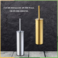 Luxury Gold Black Toilet Brush Holder Wall Mounted Bathroom Cleaning Brush Stainless Steel Toilet Brushed for Cleaning Storage