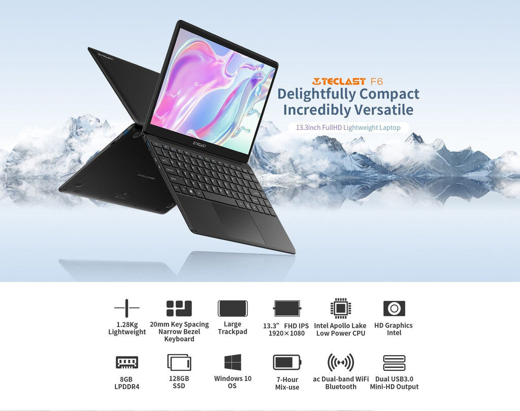 teclast f7 plus 3 laptop 14 1 1920 x 1080 8gb ram 256gb ssd intel gemini lake n4120 windows 10 dual band wi fi notebook usb 3 0 laptops