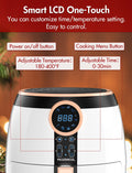 Oil free and safe kitchen appliances, free shipping 5.2Qt Air Fryers,  LED Temp/Timer with Air Fryer Cookbook