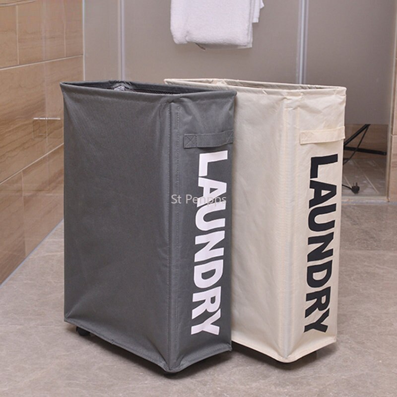 Oxford Laundry Basket With Wheels Multi-Functional Corner Slim Laundry Hamper Dirty Clothes Storage Basket Organizer Container
