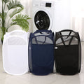 Portable Laundry Basket Foldable Mesh Clothes Toy Storage Organizer Large Capacity Clothes Hamper Laundry Sundries Organizer
