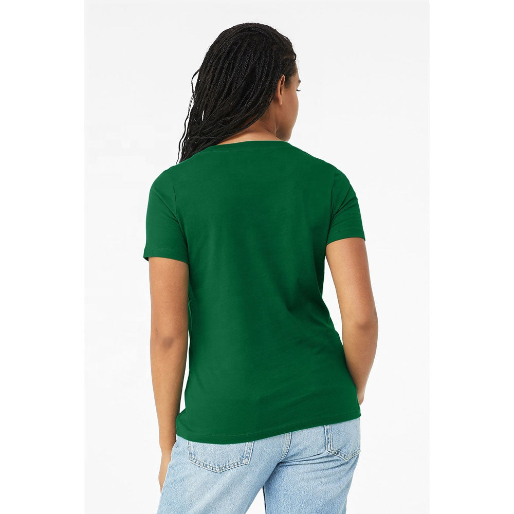 2023 Ideal Bella Canvas Kelly color 6405 WOMEN'S RELAXED JERSEY SHORT SLEEVE V-NECK TEE  Breathable t shirt