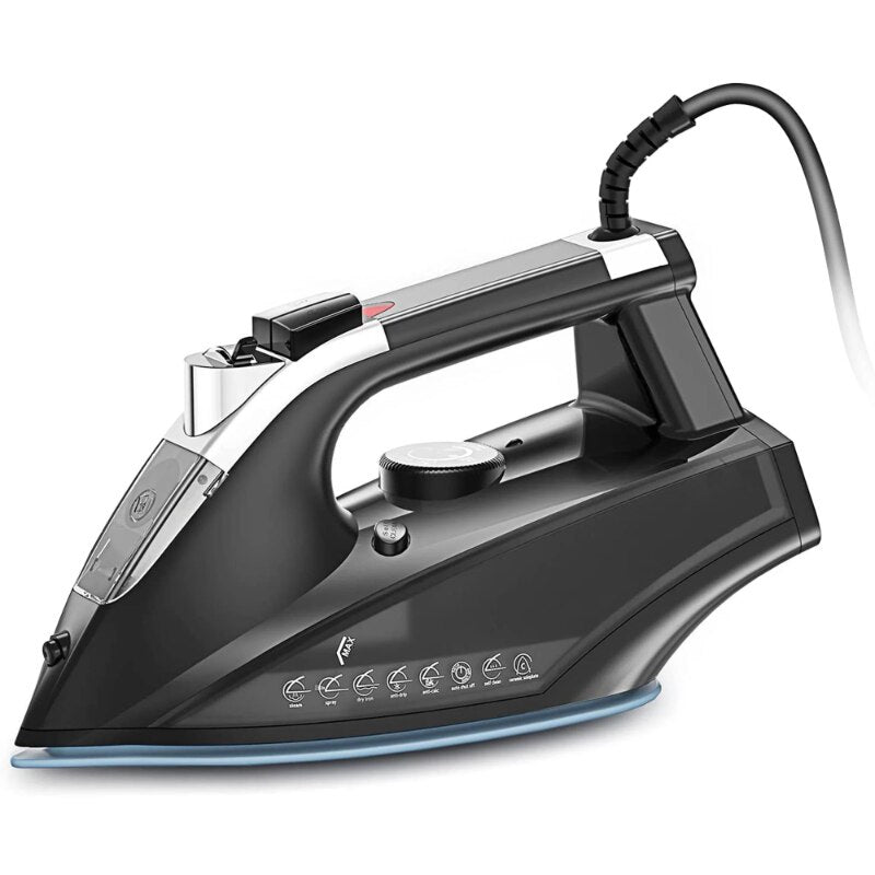 Steam Iron, 1800W Corded Steam-Dry Iron, with Anti-Drip, Auto-off  Small Iron for Clothing