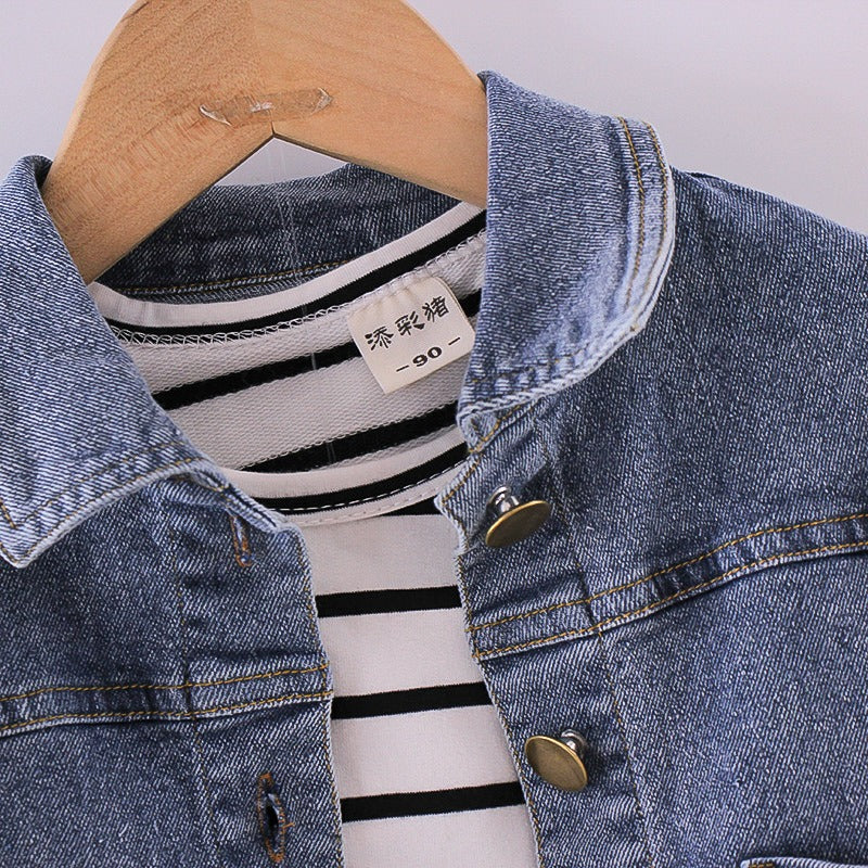 Little Kid Boys Jean Top Jackets Unisex Baby Toddler Boy Girl Denim Coat Outwear For Kids