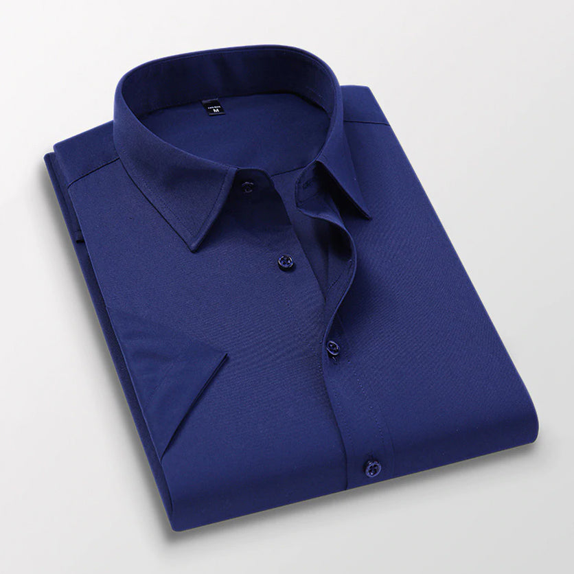 Top Quality Navy Blue Dress Shirt Men Business Formal Shirt Long Sleeve 100% Cotton Shirt